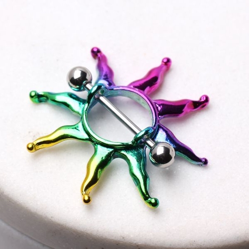 PVD Plated Rainbow Sunburst Nipple Shield