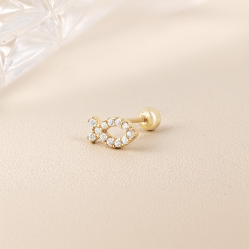 14K (58.5%) SOLID GOLD MINNOW PIERCING