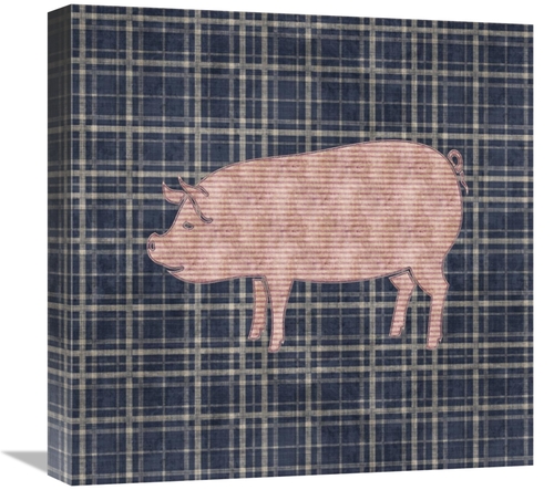 Global Gallery GCS-453830-1818-142 18 x 18 in. Country Style Pig Art P