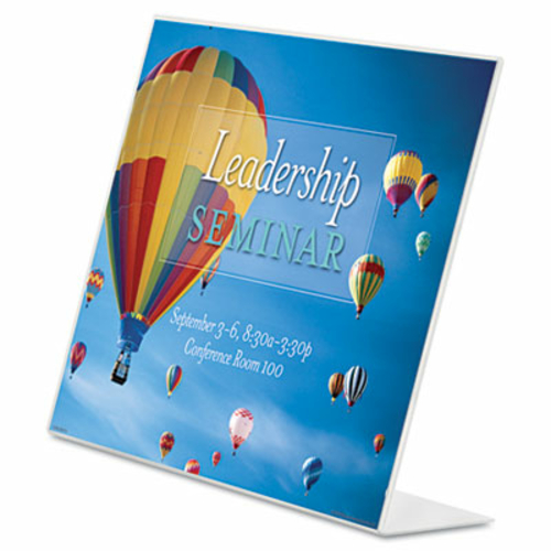 Dax N270985HT Slanted Sign Holder  Horizontal  11 x 8 1/2  Clear