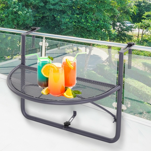 Outsunny Adjustable Hanging Rail Table Mini Desk Storage Rack Flower