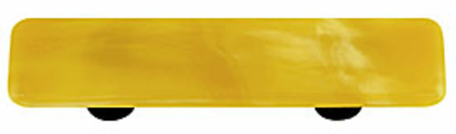 Hot Knobs HK2003-PB Swirl Amber Rectangle Glass Cabinet Pull - Black P