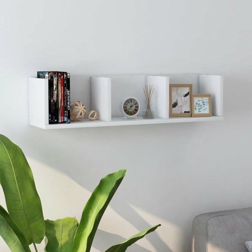 CD Wall Shelf White 29.5"x7.1"x7.1" Chipboard