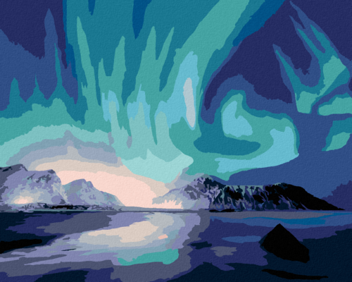 Paint by Numbers - NORTHERN LIGHTS OVER THE SEA