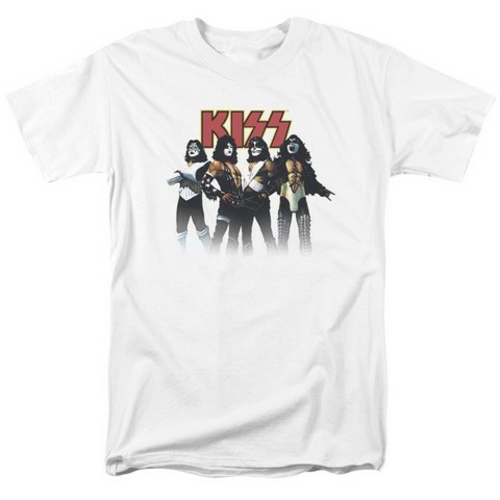 Trevco Kiss-Throwback Pose Short Sleeve Adult 18-1 Tee, White - 5X