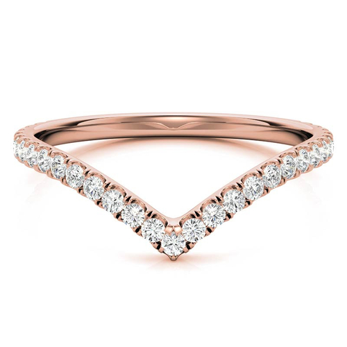 Rose Rold Moissanite Round Shape Band – LR00316