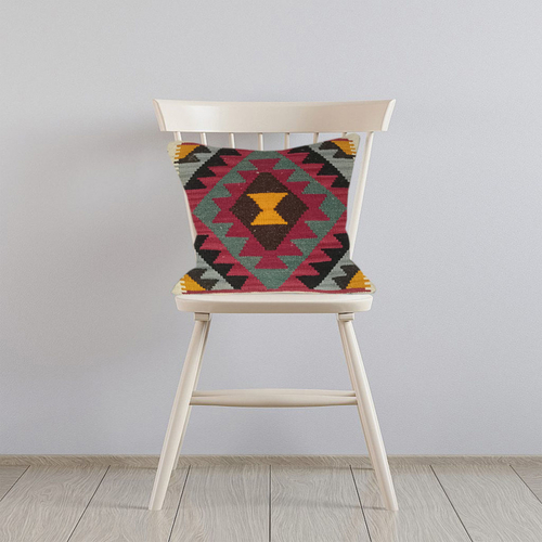 Kilim Handwoven Ochre Cushion Cover