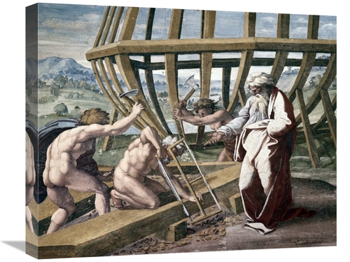 Global Gallery GCS-279529-22-142 22 in. Noah Building the Ark Art Prin
