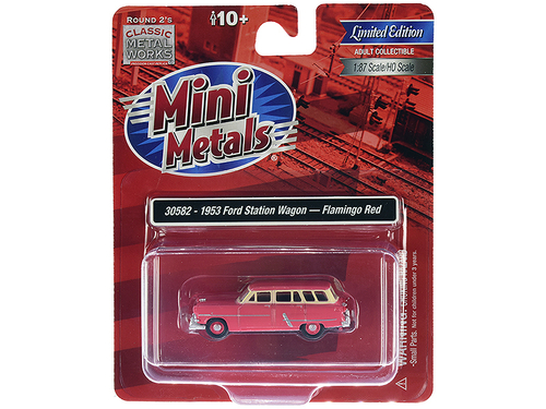 1953 Ford Station Wagon Flamingo Red 1/87 (HO) Scale Model Car by