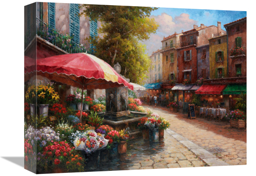 Global Gallery GCS-135539-1216-142 12 x 16 in. Flower Market Cafe Art 