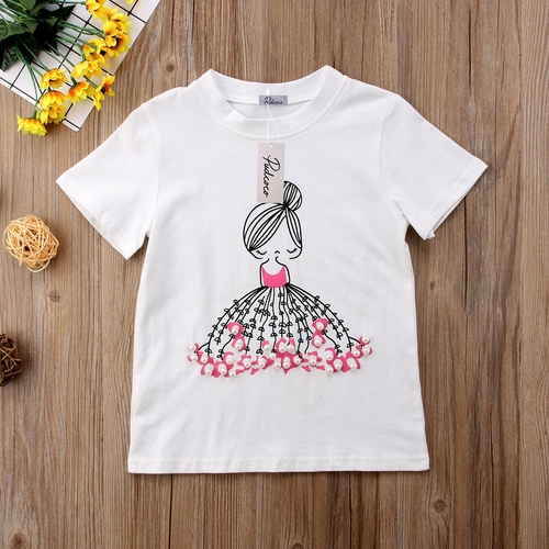 Baby Kids Girls Stylish Cartoon Princess T shirt