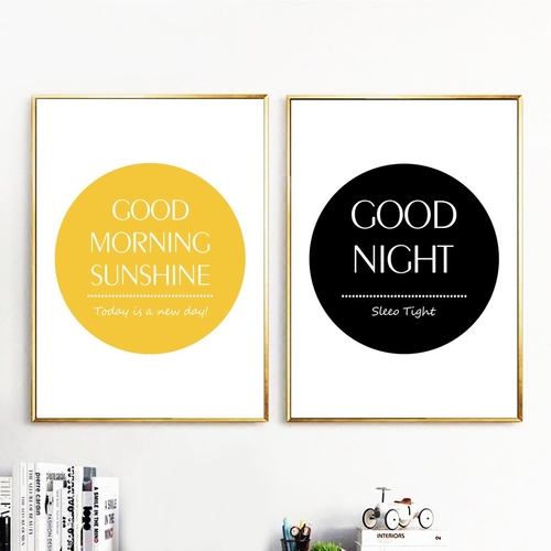 Moon Sun Good Life Quotes Wall Art Canvas Painting