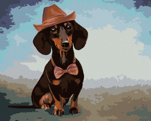 Paint by Numbers - DACHSHUND WITH HAT