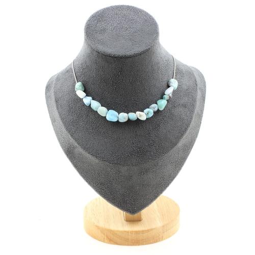 Larimar from the Dominican Republic 15 beads necklace.