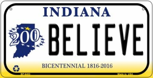 Smart Blonde BP-6403 3 x 6 in. Indiana Believe Novelty Metal Bicycle P