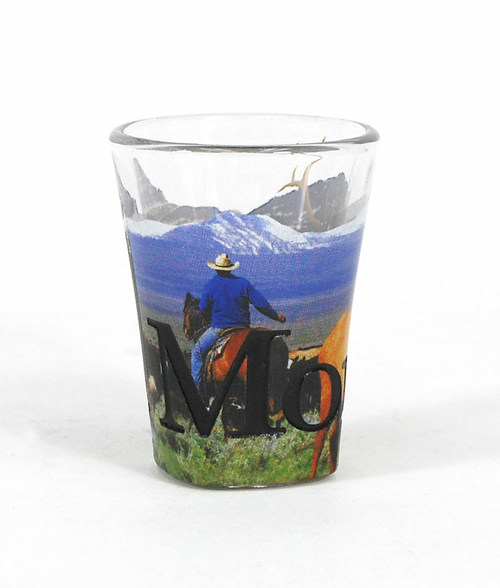 Americaware SGMON01 Montana Full Color  Etched  Shot Glass