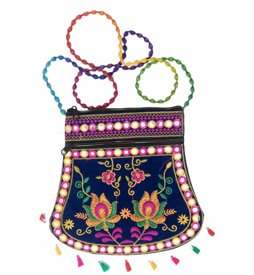 Blue Floral Sling Bag For Women