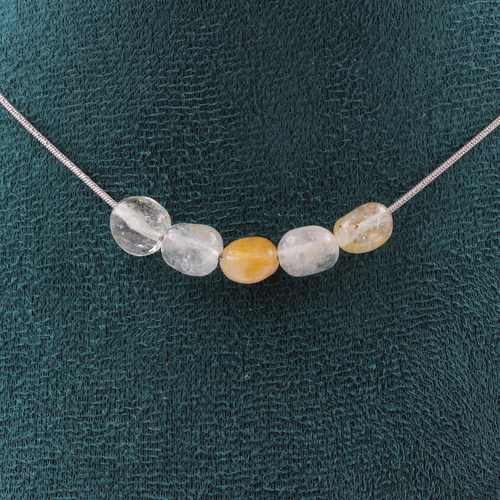 Topaz from Brazil 5 beads necklace