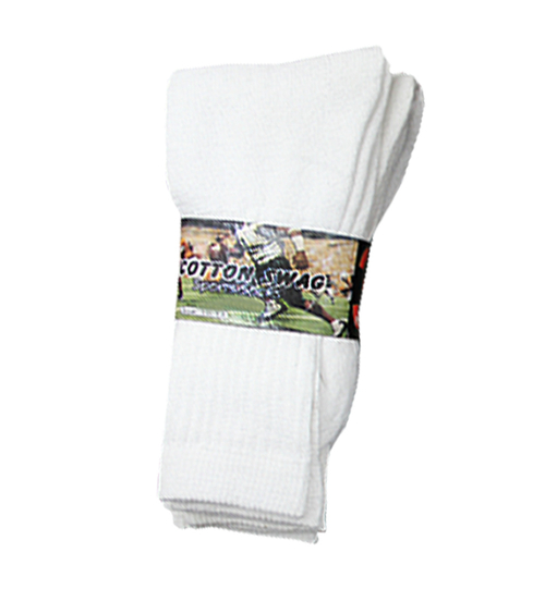 Adult Irregular Crew Socks - White, 9-11, 3 Pack