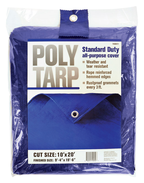 Projex 7400872 10 x 20 ft. Light Duty Polyethylene Tarp, Blue