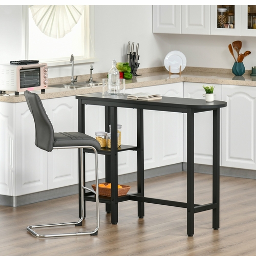 HOMCOM Modern Bar Table Pub Table Accent Console Serving Buffet with