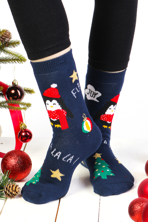 NOEL blue Christmas socks for kids 