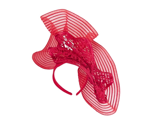 Large red lace racing fascinator