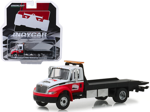 International Durastar Flatbed Truck White and Red \IndyCar Series\"