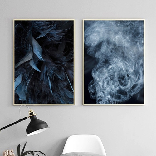 Feather Smoke Fog Landscape Wall Art Canvas