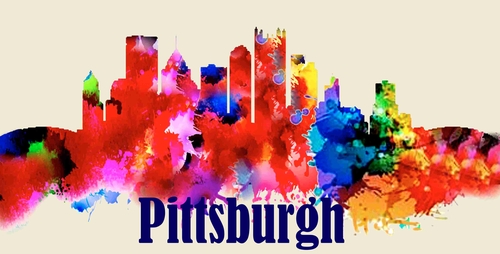 City Of Pittsburgh License Plate Watercolor Art