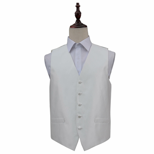Solid Check Waistcoat - Ivory, 38'