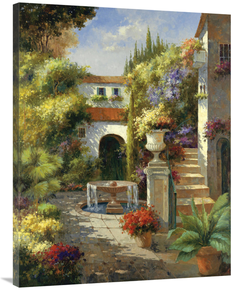 Global Gallery GCS-128524-3040-142 30 x 40 in. Fontana Di Cortile Art 