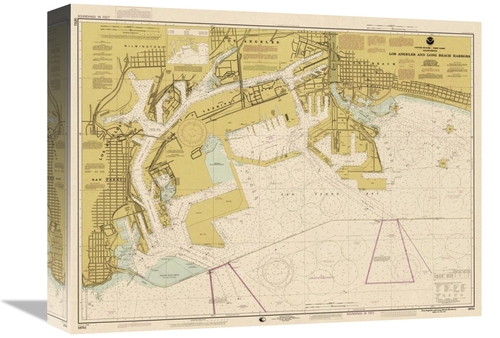 Global Gallery GCS-450547-16-142 16 in. Nautical Chart - Los Angeles &