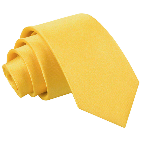 Plain Satin Slim Tie - Marigold