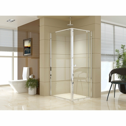 Front: (74~82) x 195cm Adjustable Semi Frameless Shower Screen in