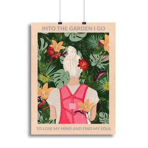 Into the Garden grey Canvas Print or Poster