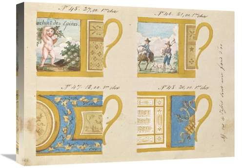 Global Gallery GCS-454916-1824-142 18 x 24 in. Quatre Tasses Avec Fond