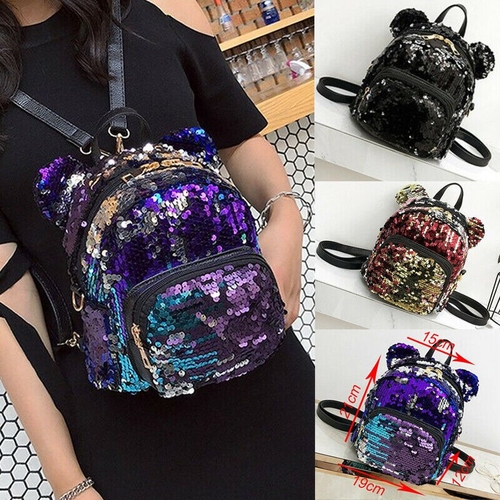 2019 New Fashion Women Girls Velvet Mini Backpack