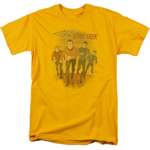 Trevco Star Trek-Animated - Short Sleeve Adult 18-1 Tee - Gold- 3X