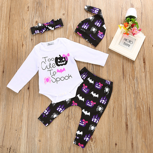 4Pcs Little Girls Clothing Set Newborn Baby Boy