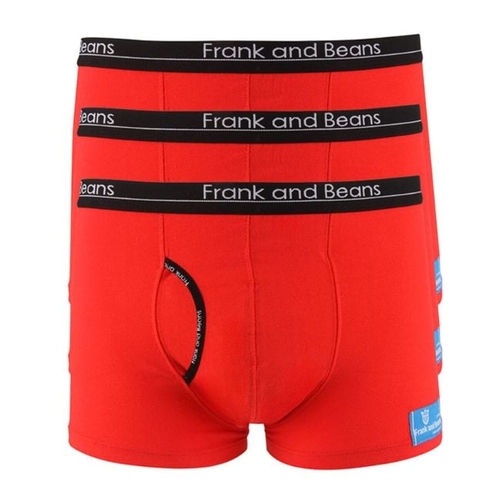3 Mens Boxer Briefs Cotton Trunks Red