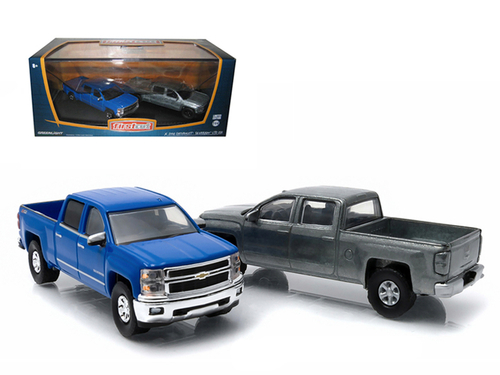 2014 Chevrolet Silverado LTZ Pickup Trucks 2 Piece Set Blue and Raw