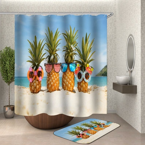 Sunglasses Pineapples at the Beach Shower Curtain