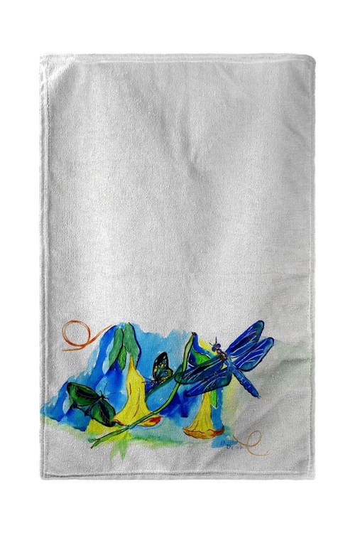 Main Betsy Drake BT813 30 x 50 in. Yellow Bells & Dragonfly Beach Towel image