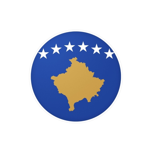 Autocollant rond Drapeau du Kosovo en plusieurs tailles