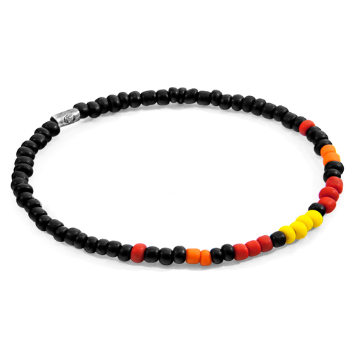 Yellow - Black Edgar Silver and Glass SKINNY Bracelet