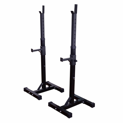 Soozier Barbell Stands Adjustable Stable Squat Stand Portable 2 Bars