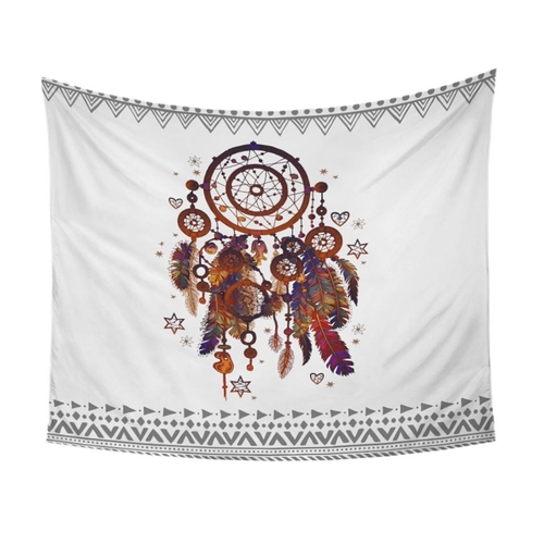 Hipster Watercolor Tapestry Dreamcatcher Feathers