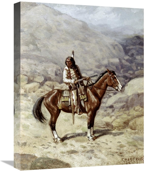 Global Gallery GCS-277141-22-142 22 in. Indian on Horseback Art Print 