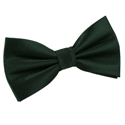 Solid Check Pre-Tied Bow Tie - Dark Green
